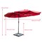 Costway 15' Market Outdoor Umbrella Double-Sided Twin Patio Umbrella with Crank Wine